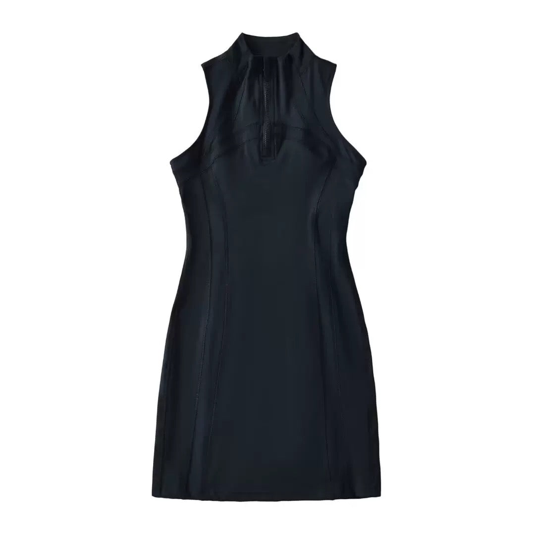 XOXO 1/2 Zip Active Dress Black