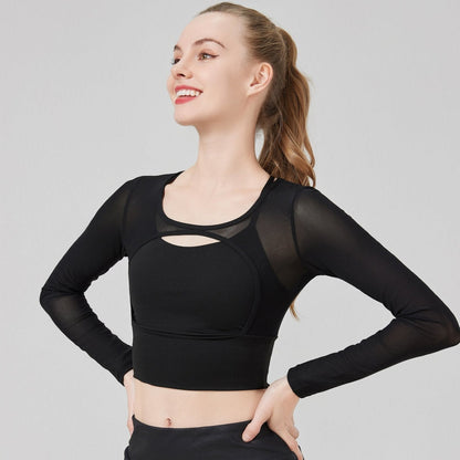 Mesh Cut Out Long Sleeve Top