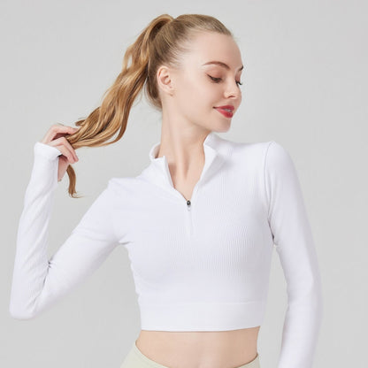 ANGEL HALF ZIP CROP TOP